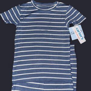 Set of 2 Super Soft Blue & White Carter's Toddler Pajamas. Size 3T